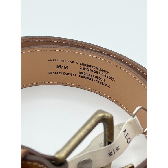American Eagle Outfitters Belt NWT Mens Genuine Cow Leather Embossed Tooled M - Picture 2 of 6